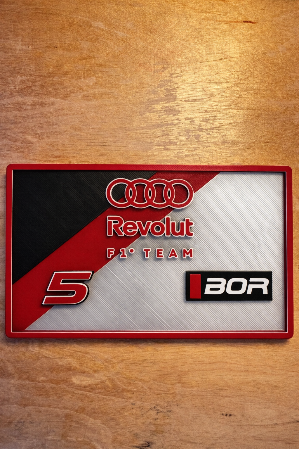 Audi Revolut F1 Team No.5 – 3D Motorsport Wall Plaque