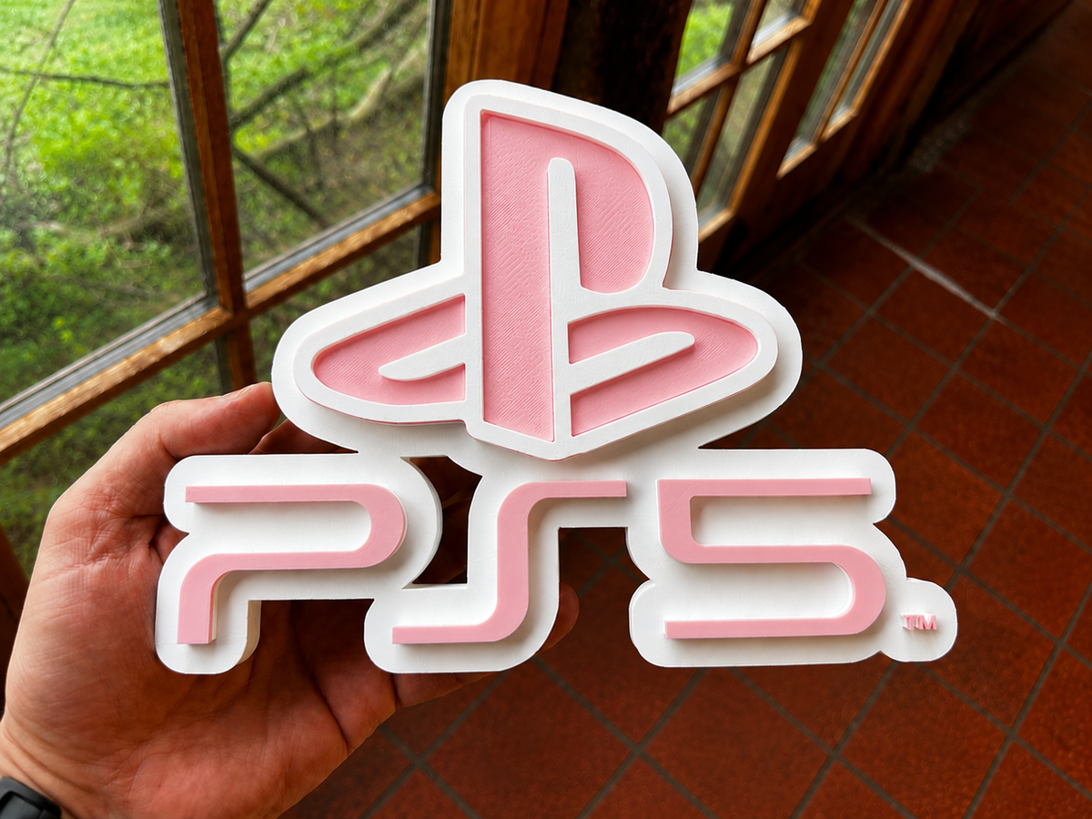 PlayStation PS5 3D Printed Logo Display Sign – Gaming Wall & Shelf Plaque