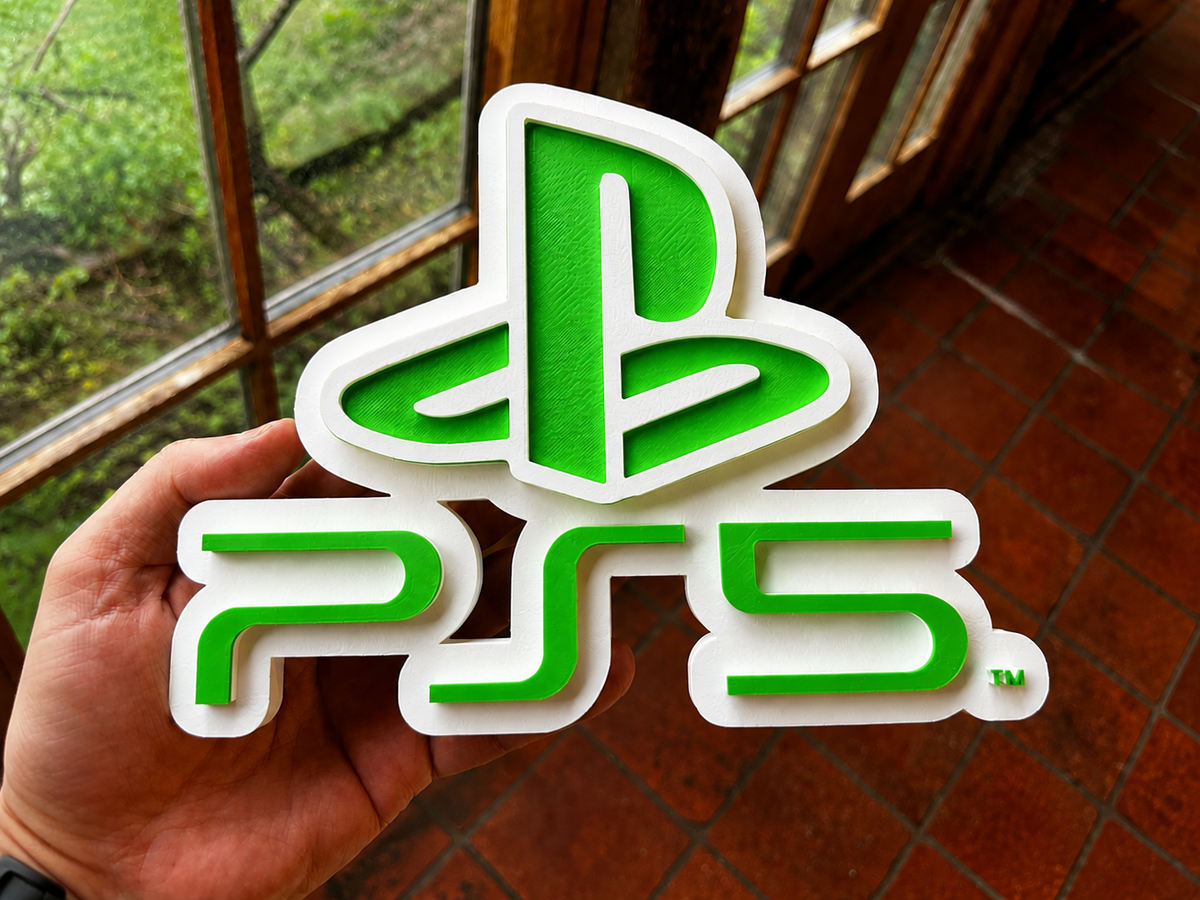 PlayStation PS5 3D Printed Logo Display Sign – Gaming Wall & Shelf Plaque
