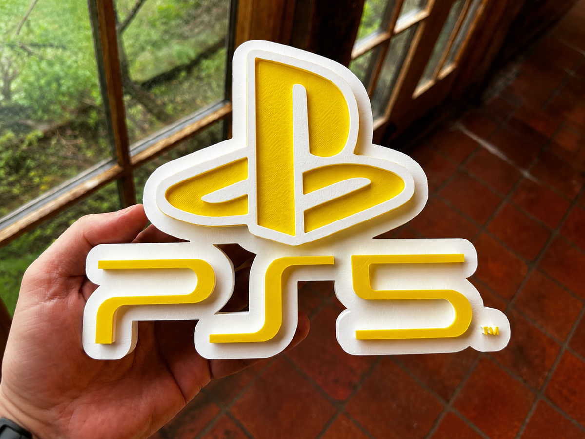 PlayStation PS5 3D Printed Logo Display Sign – Gaming Wall & Shelf Plaque
