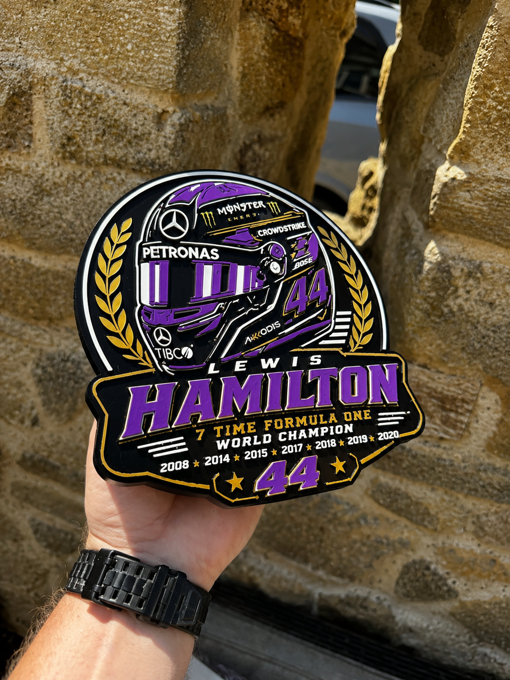 Lewis Hamilton 7-Time Formula One World Champion 3D Wall Plaque