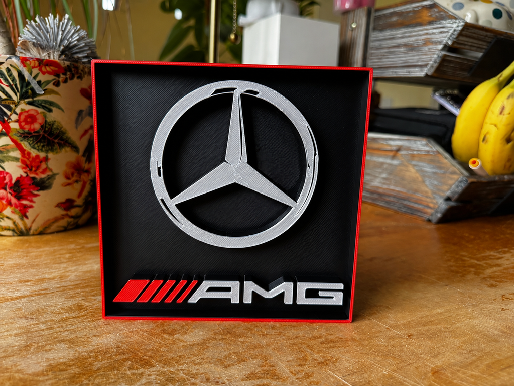 Mercedes AMG 3D Printed Display Plaque – Multiple Colour Options