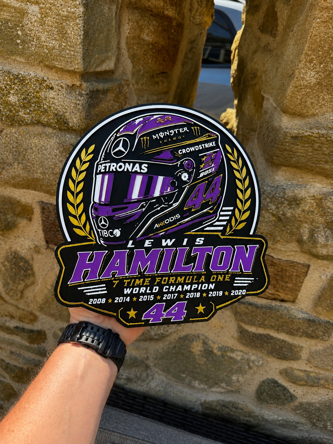 Lewis Hamilton 7-Time Formula One World Champion 3D Wall Plaque
