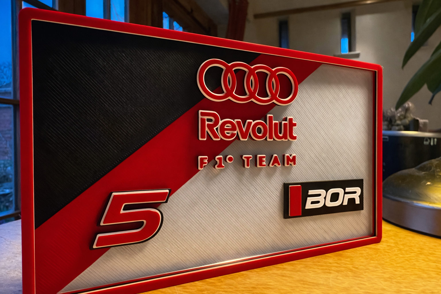 Audi Revolut F1 Team No.5 – 3D Motorsport Wall Plaque