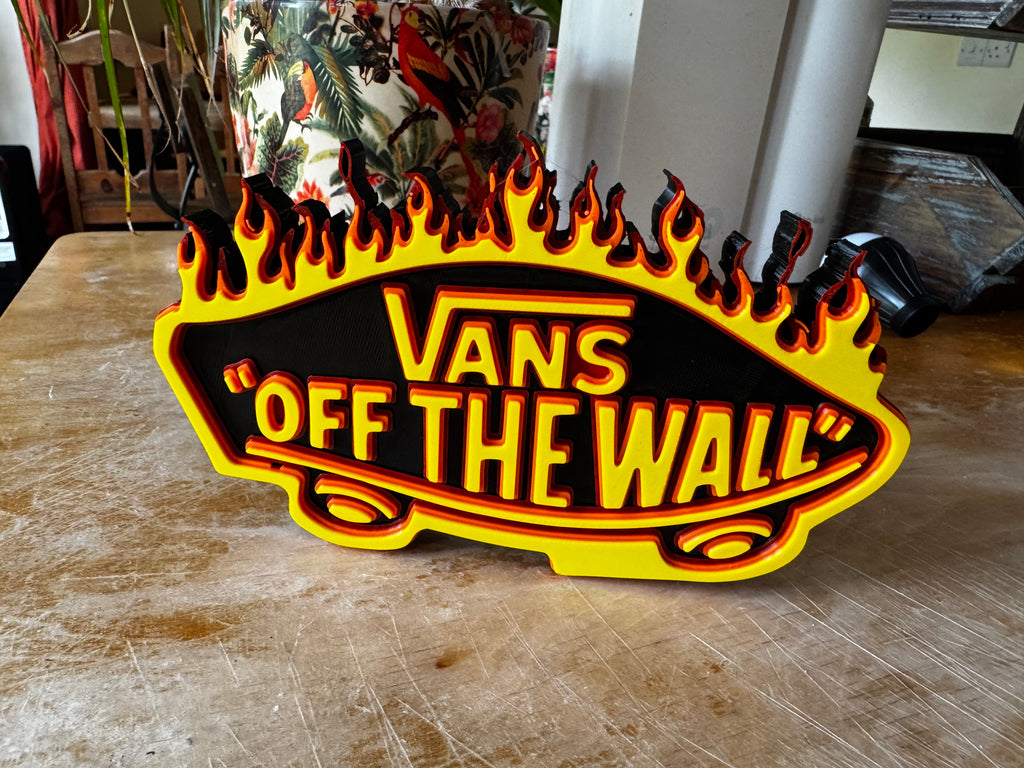 Vans “Off The Wall” Flame 3D Printed Display Sign