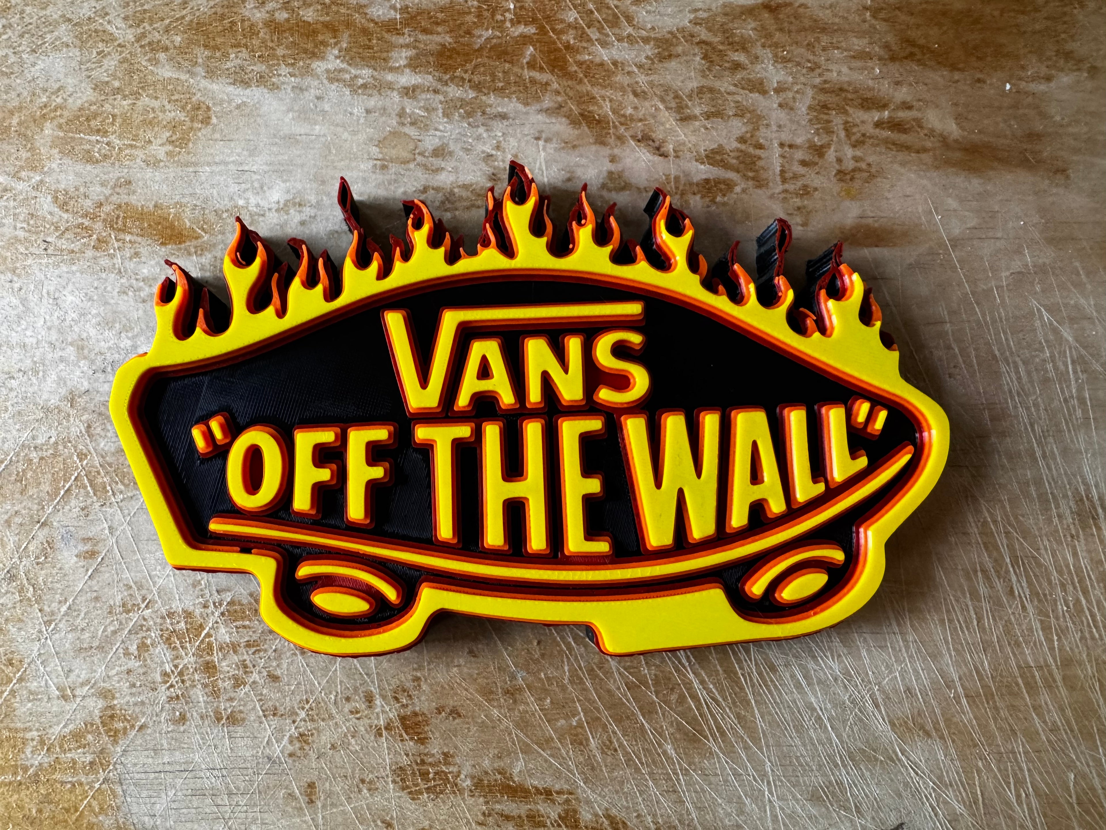 Vans “Off The Wall” Flame 3D Printed Display Sign