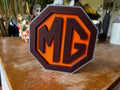 MG Classic Logo 3D Printed Display Plaque – Orange & Brown