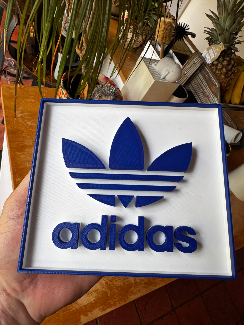 Adidas Trefoil 3D Printed Display Plaque – Blue & White