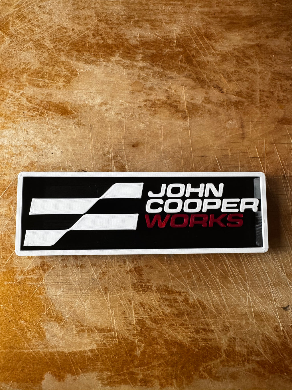 John Cooper Works 3D Printed Display Sign