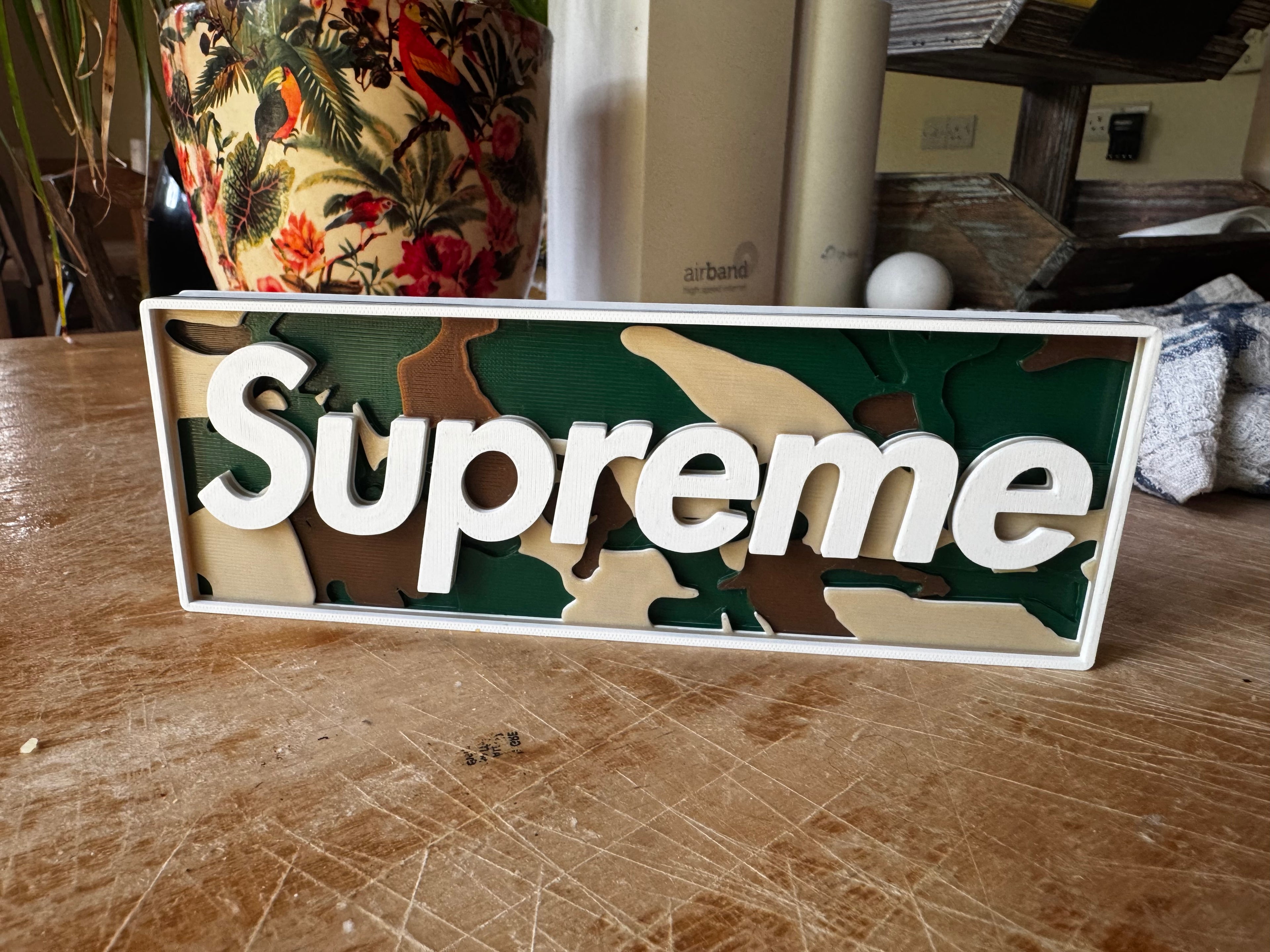 Supreme Camo 3D Printed Display Sign