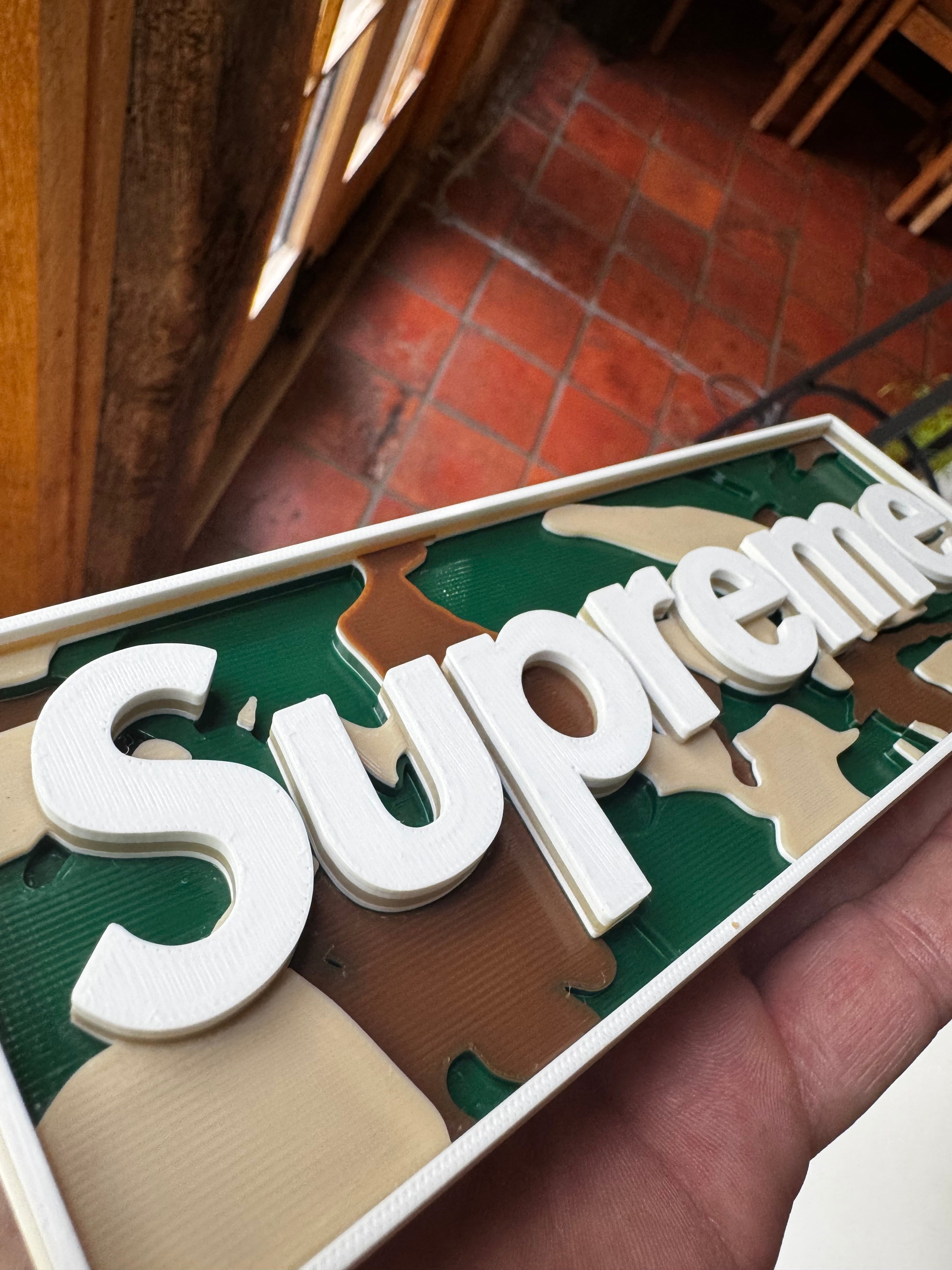 Supreme Camo 3D Printed Display Sign