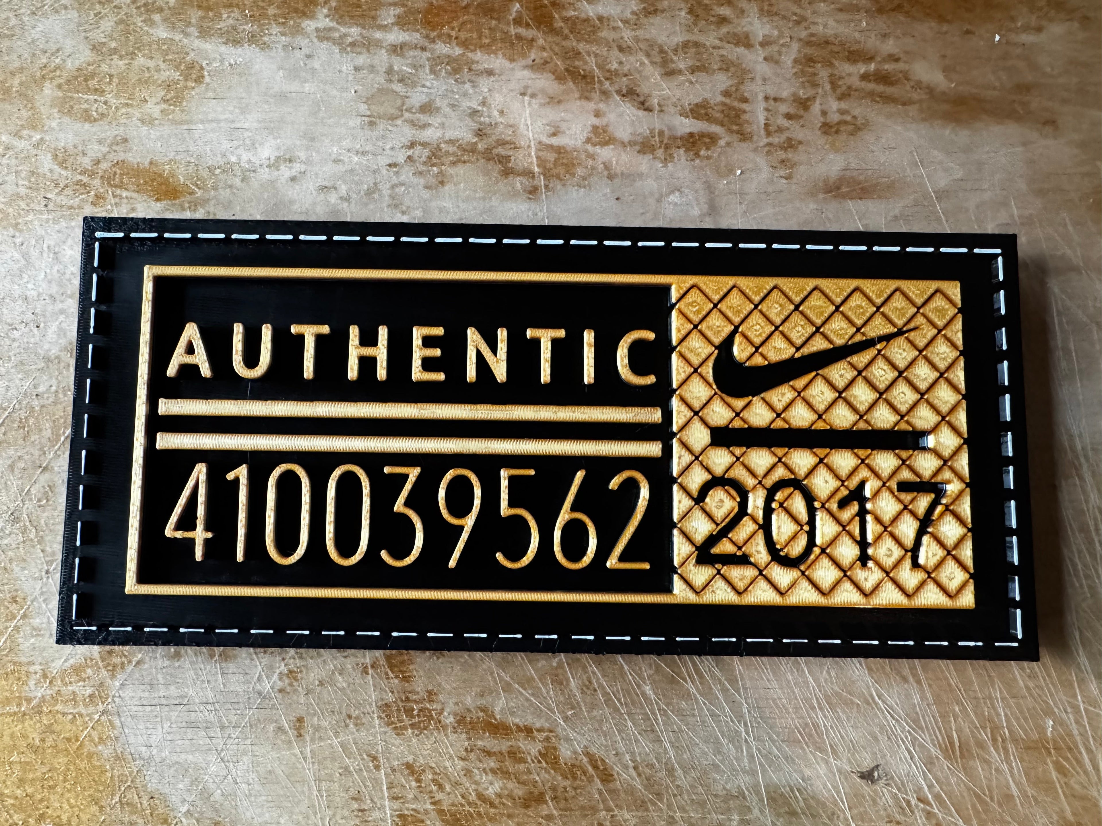 Nike Authentic Style Trainer Display Plaque – Custom Number & Year