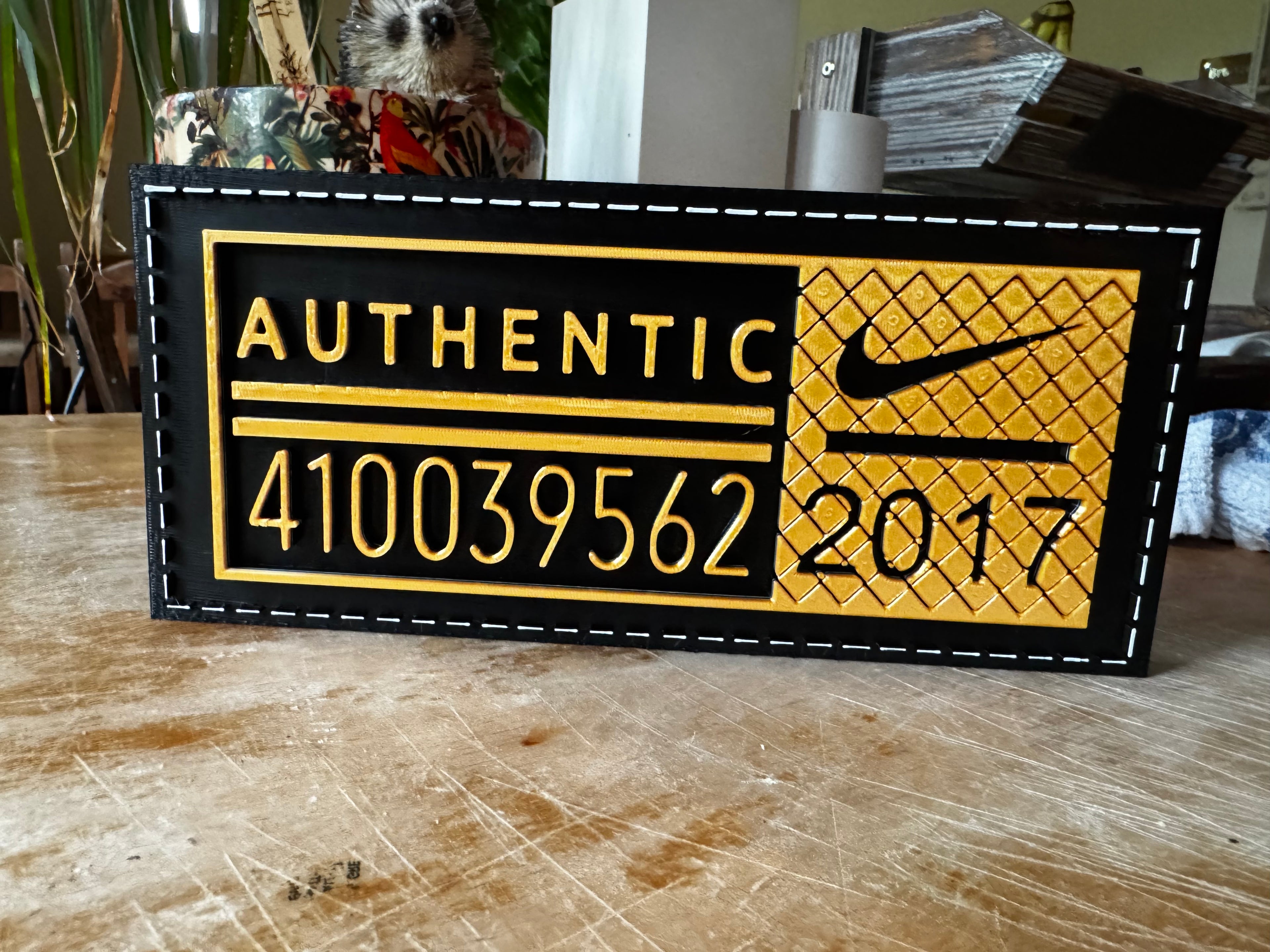 Nike Authentic Style Trainer Display Plaque – Custom Number & Year