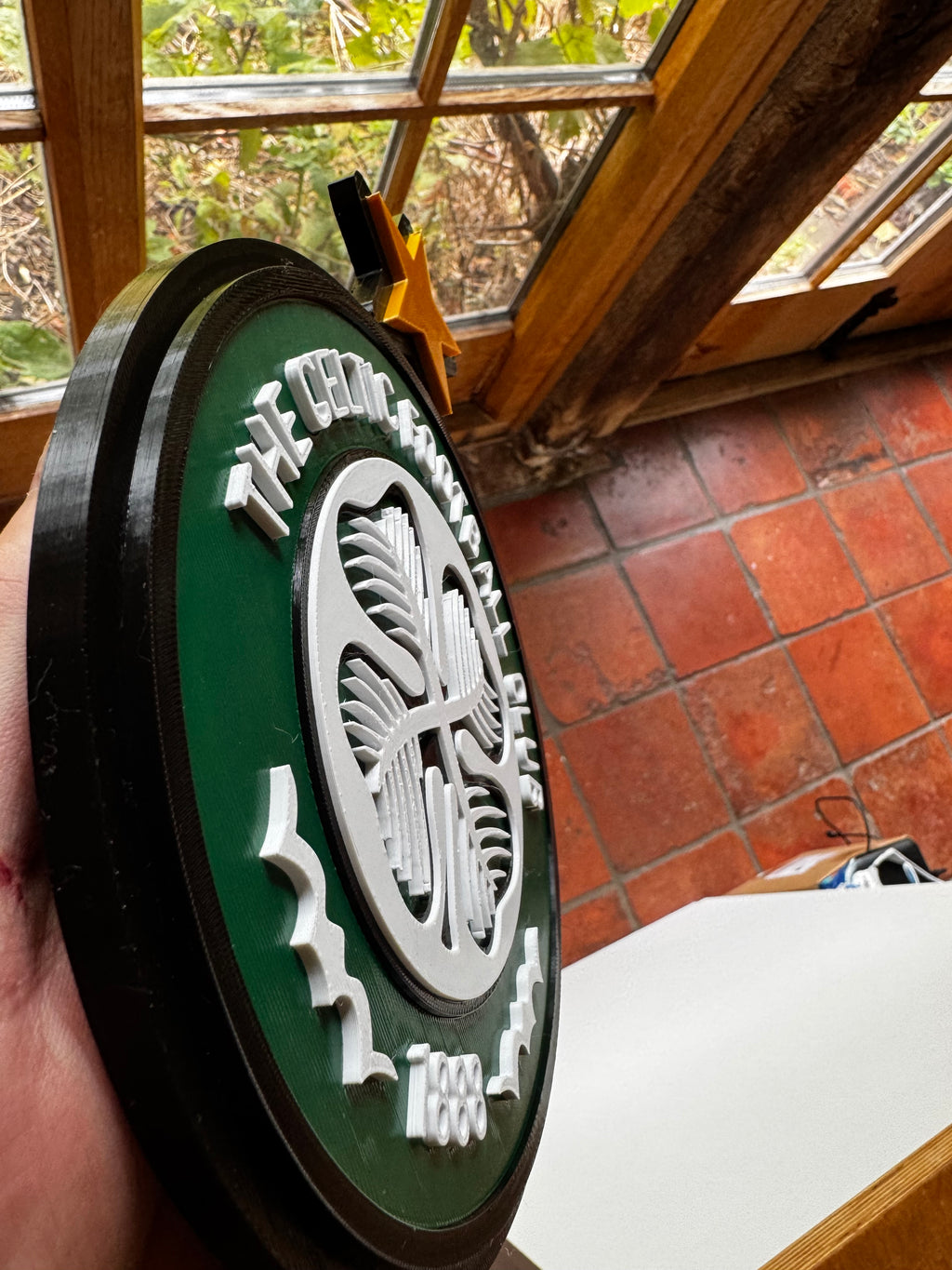 Celtic FC 3D Printed Club Crest Display Sign – Green, White, Black & Gold