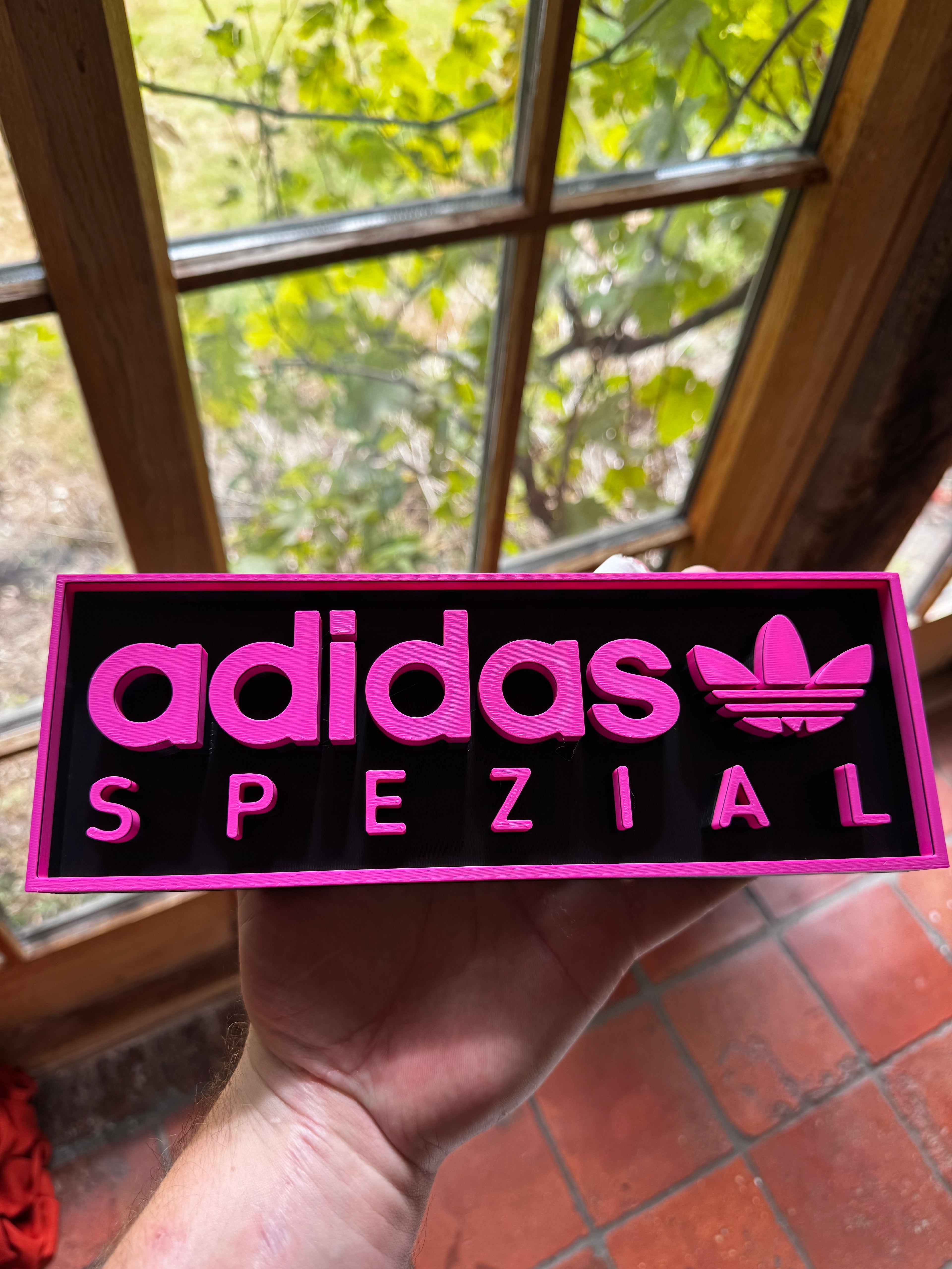 adidas Spezial 3D Printed Display Sign – Hot Pink & Black