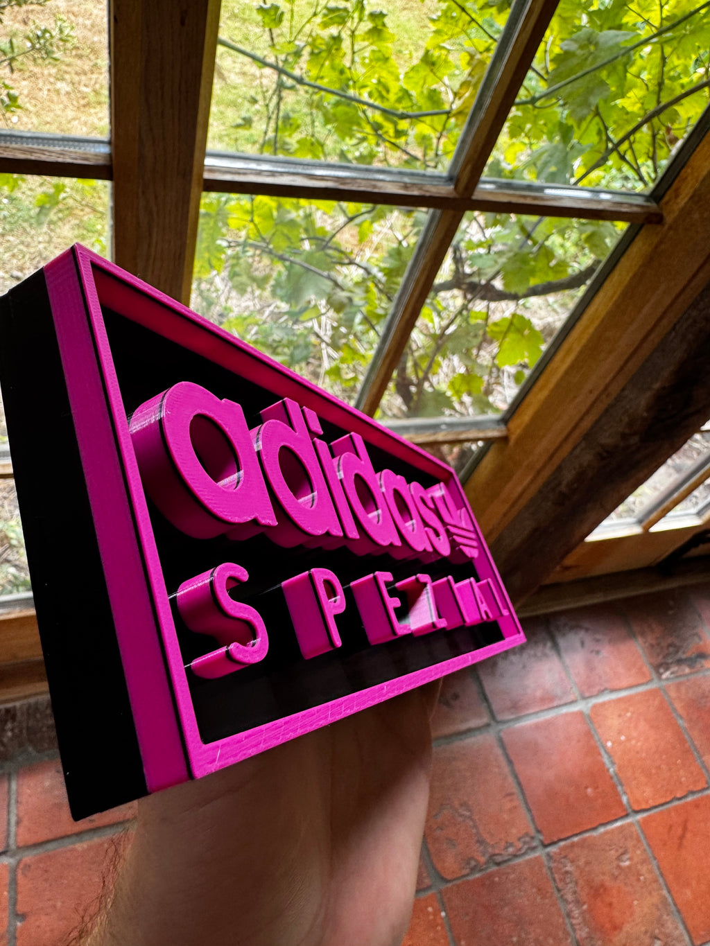 adidas Spezial 3D Printed Display Sign – Hot Pink & Black