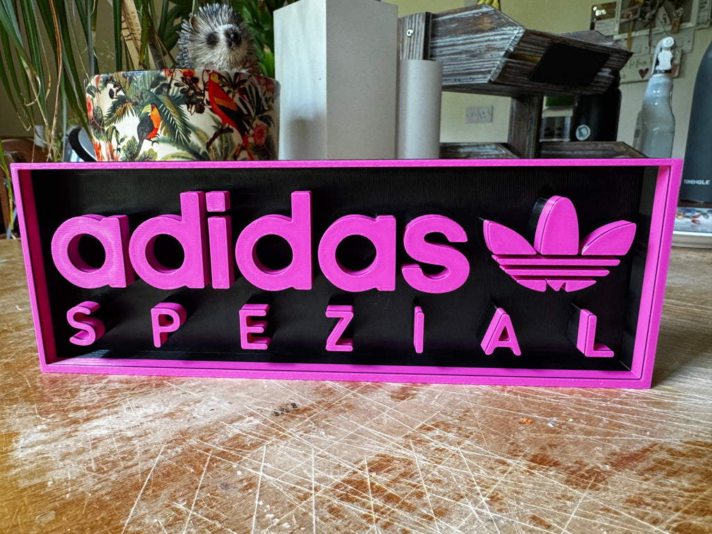 adidas Spezial 3D Printed Display Sign – Hot Pink & Black