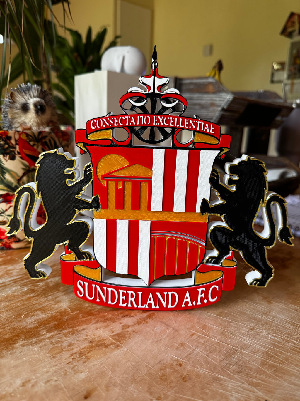 Sunderland AFC 3D Printed Club Crest Display Sign – Red, White, Black & Gold