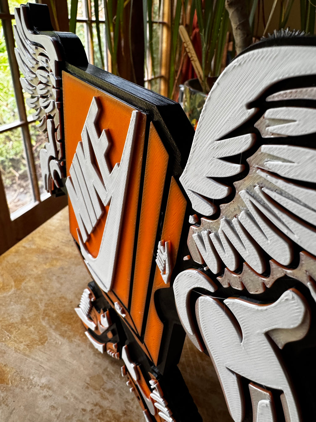 Nike Sneaker Box Wings 3D Printed Display Sign – Orange, White & Black 23cm