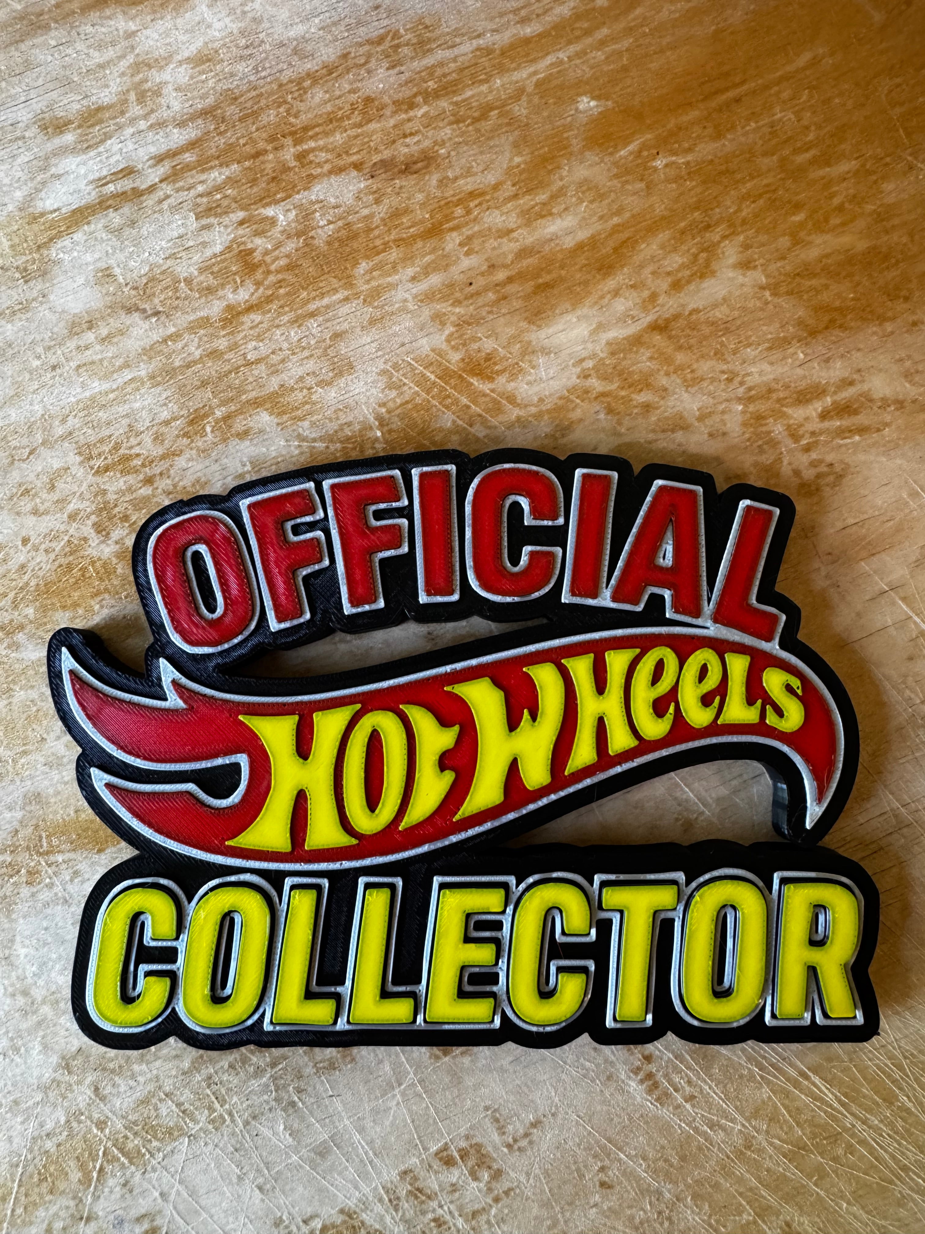 Official Hot Wheels Collector 3D Printed Display Sign