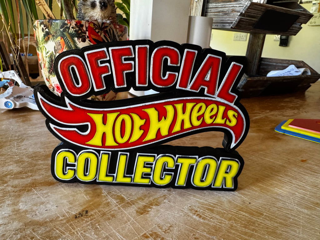 Official Hot Wheels Collector 3D Printed Display Sign