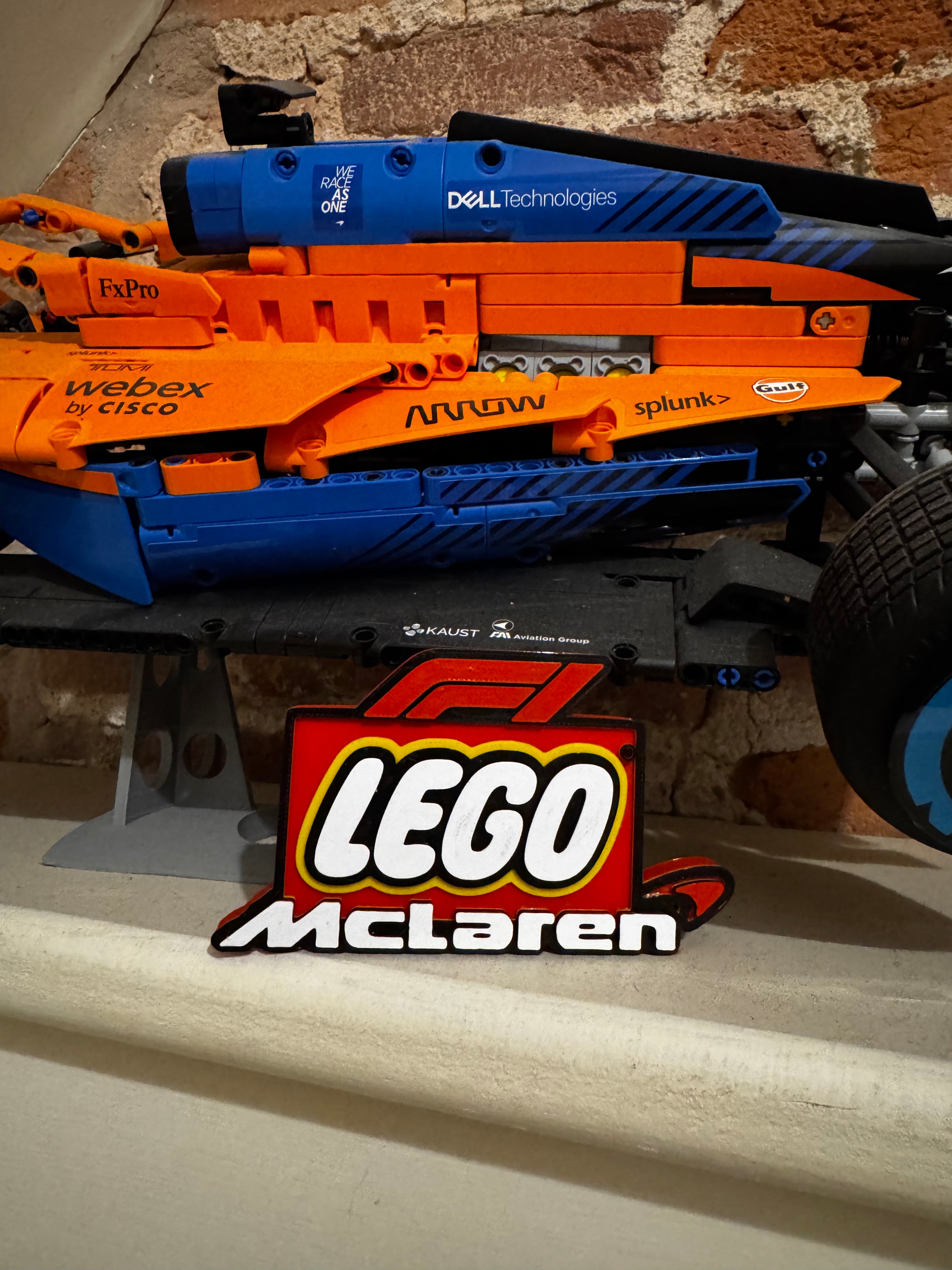 LEGO McLaren F1 3D Printed Display Sign – Formula 1 Motorsport Plaque