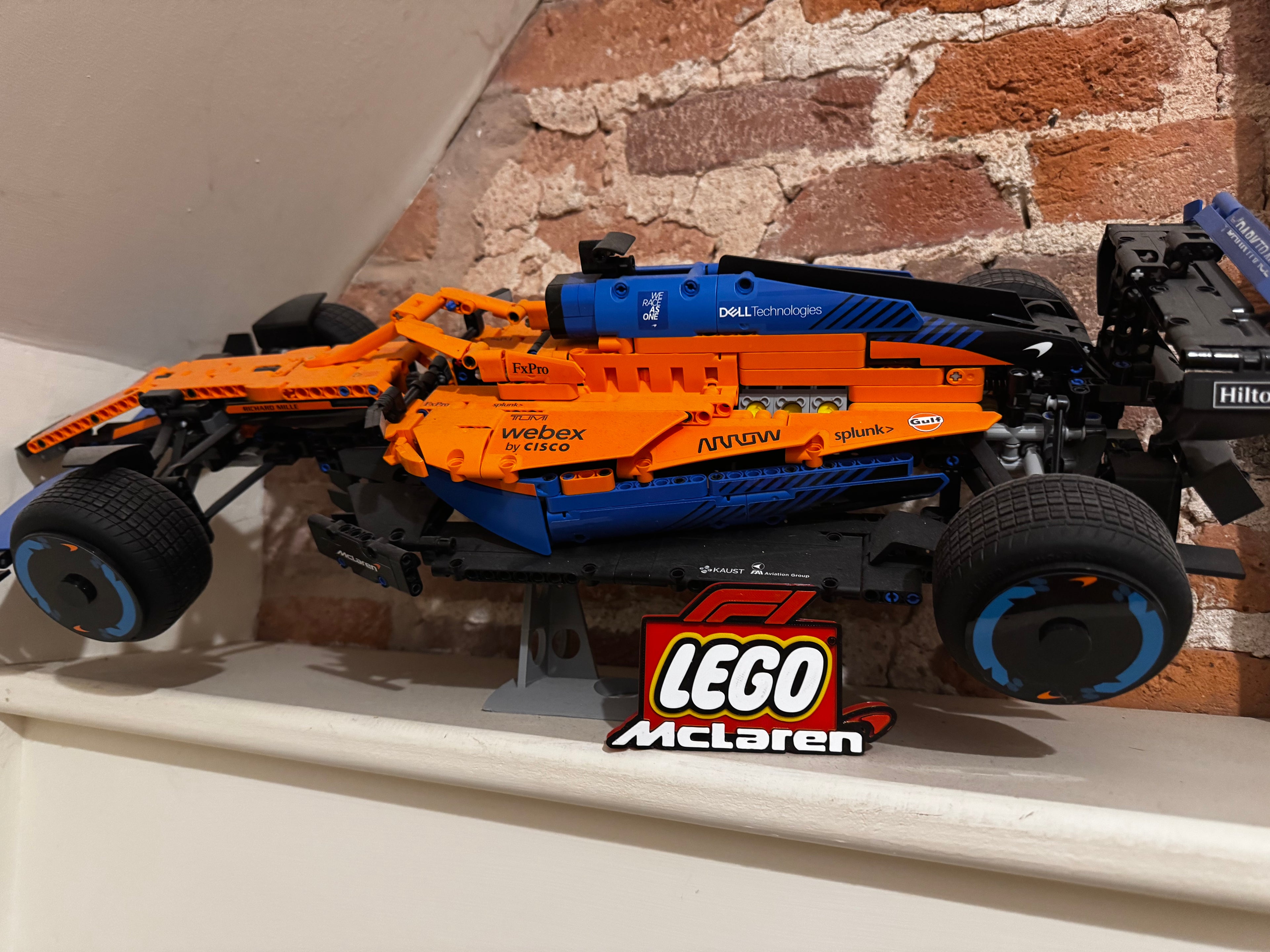 LEGO McLaren F1 3D Printed Display Sign – Formula 1 Motorsport Plaque