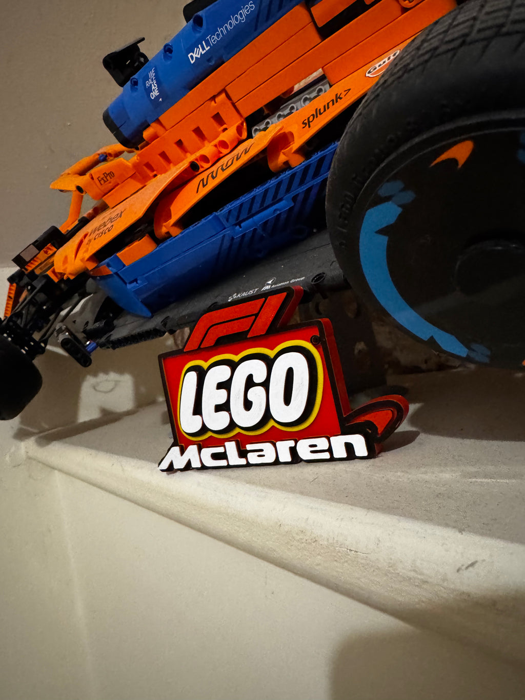 LEGO McLaren F1 3D Printed Display Sign – Formula 1 Motorsport Plaque
