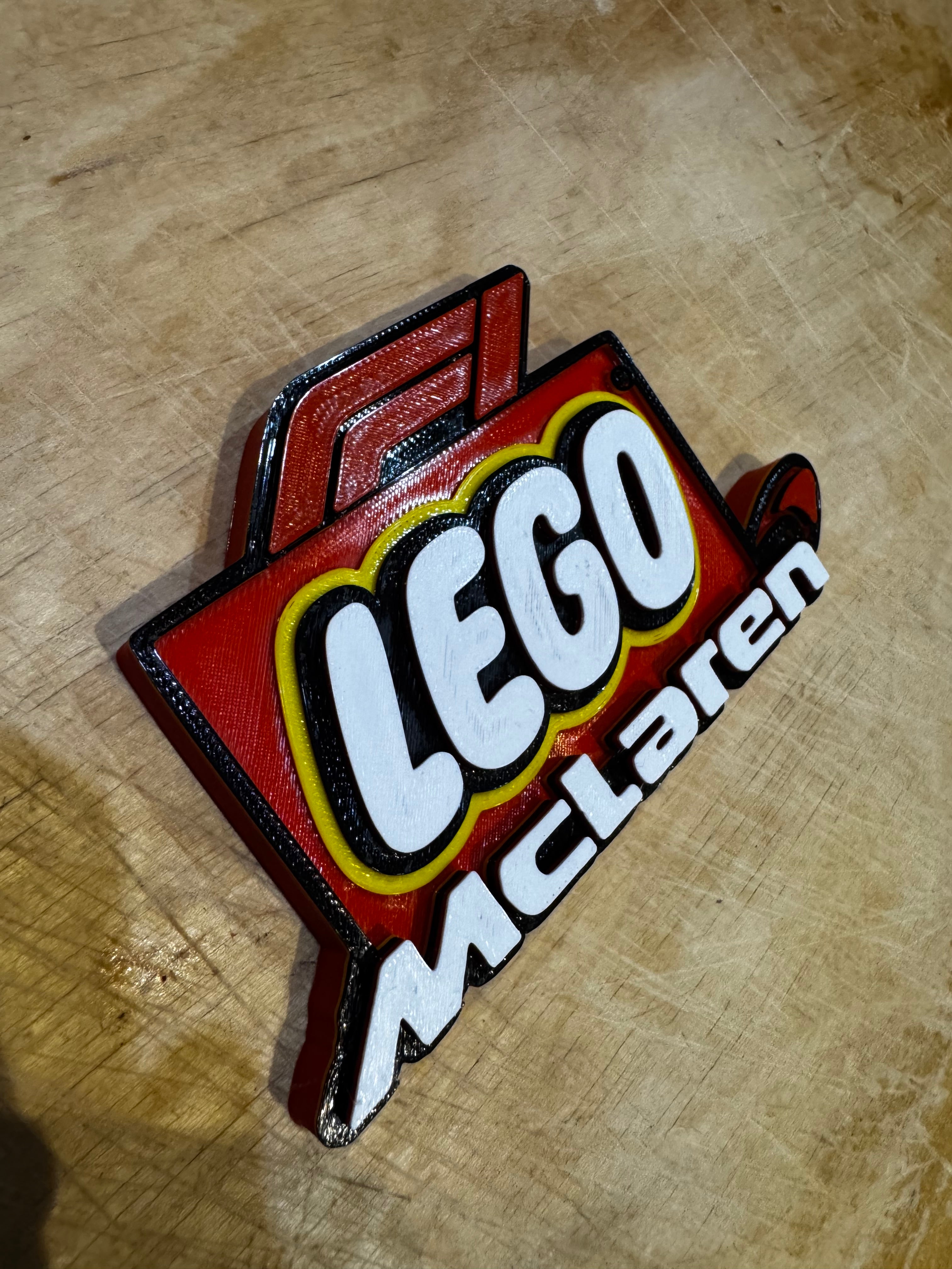 LEGO McLaren F1 3D Printed Display Sign – Formula 1 Motorsport Plaque