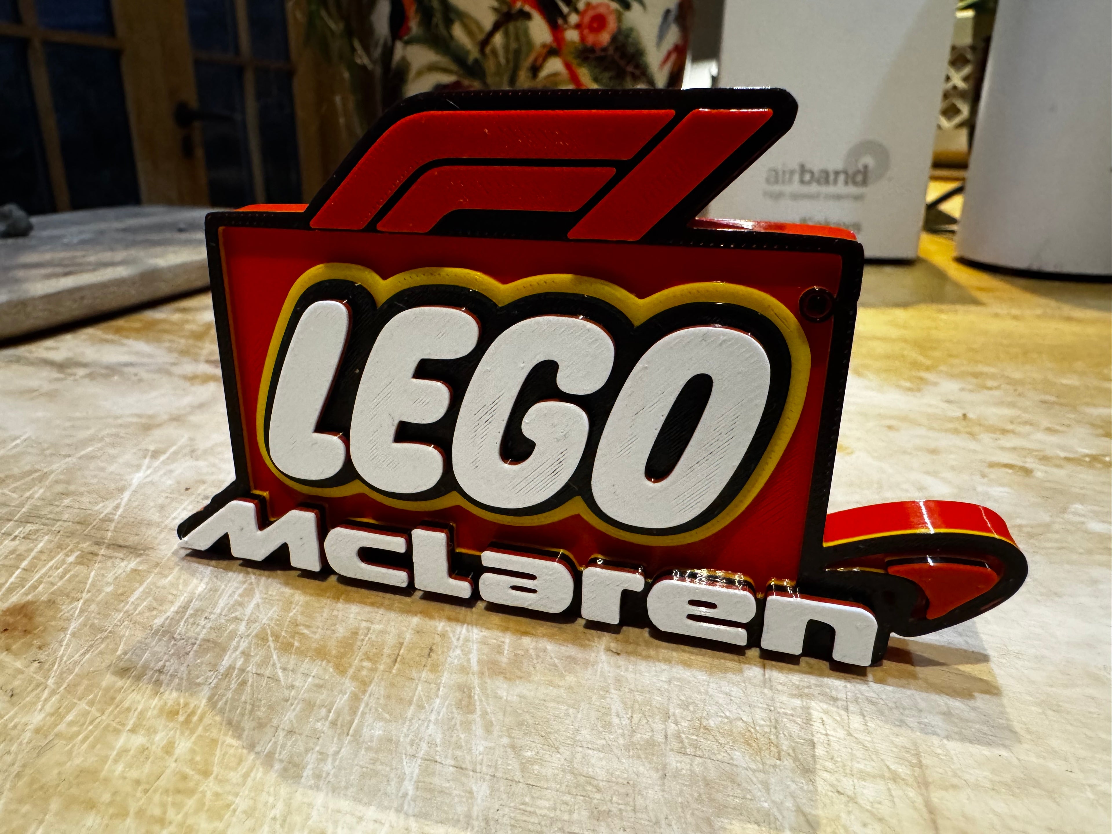 LEGO McLaren F1 3D Printed Display Sign – Formula 1 Motorsport Plaque