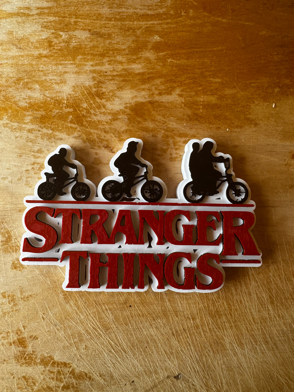 Stranger Things 3D Printed Display Sign – Red, White and Black