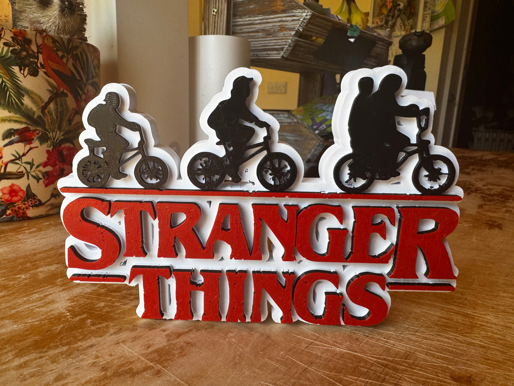 Stranger Things 3D Printed Display Sign – Red, White and Black