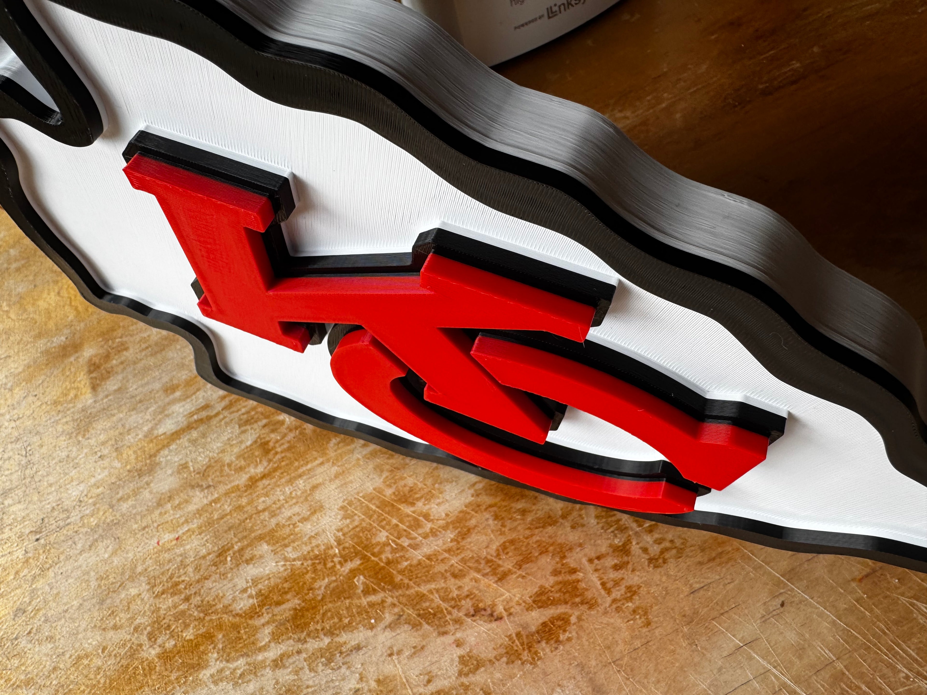 Kansas City Chiefs 3D Printed Arrowhead Display Sign – Red, White & Black