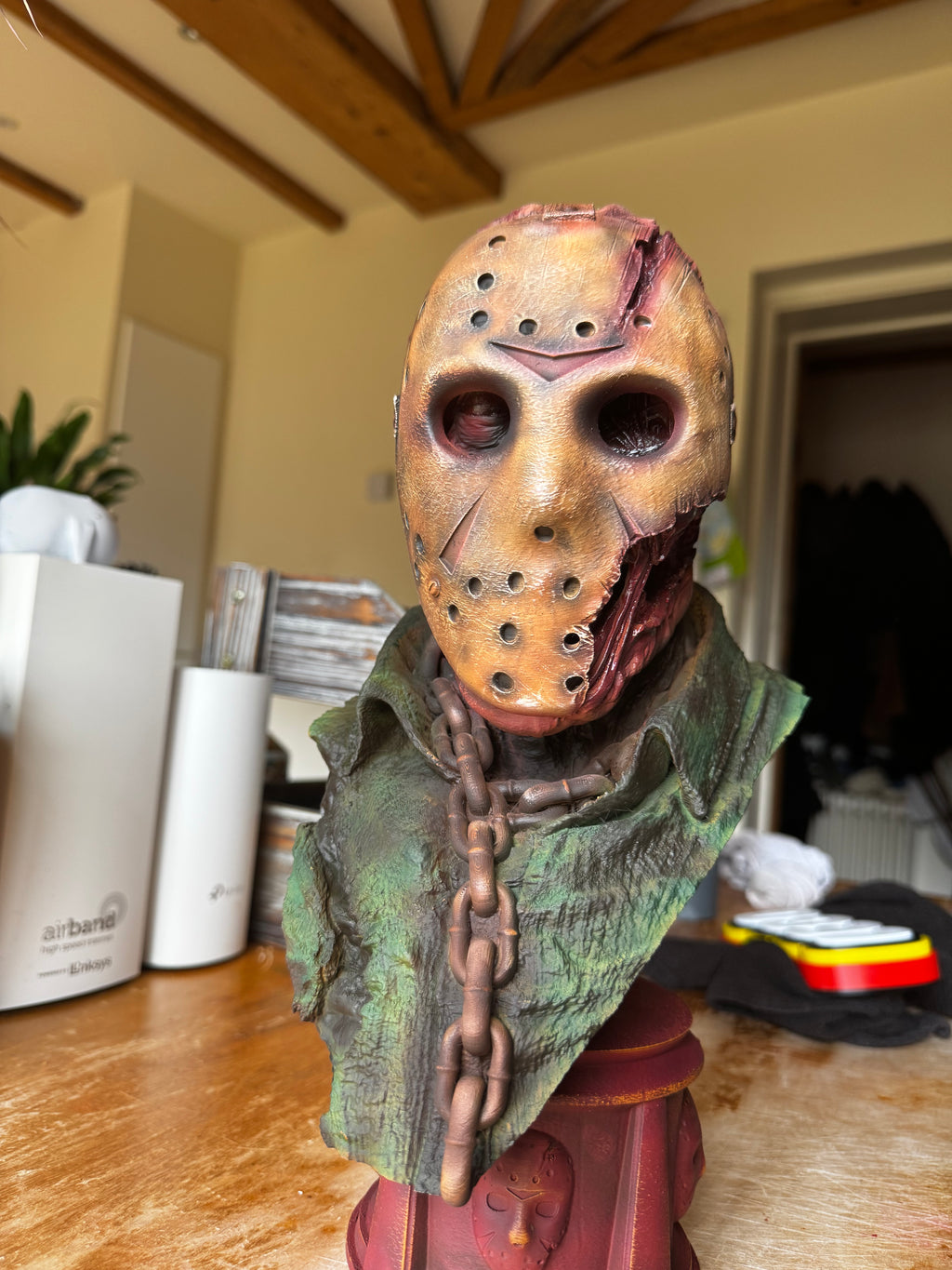 Jason Voorhees 3D Printed & Hand-Painted Horror Bust – Friday the 13th Display