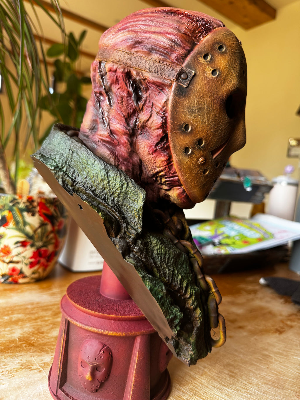 Jason Voorhees 3D Printed & Hand-Painted Horror Bust – Friday the 13th Display