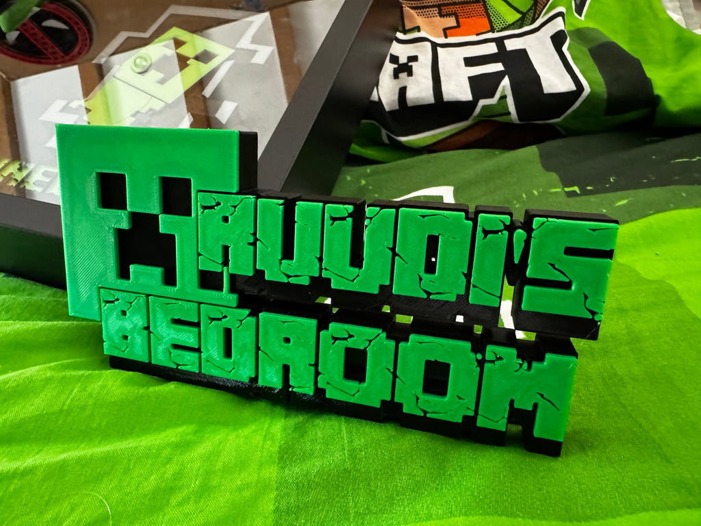 Custom Minecraft-Inspired Personalised Bedroom Sign