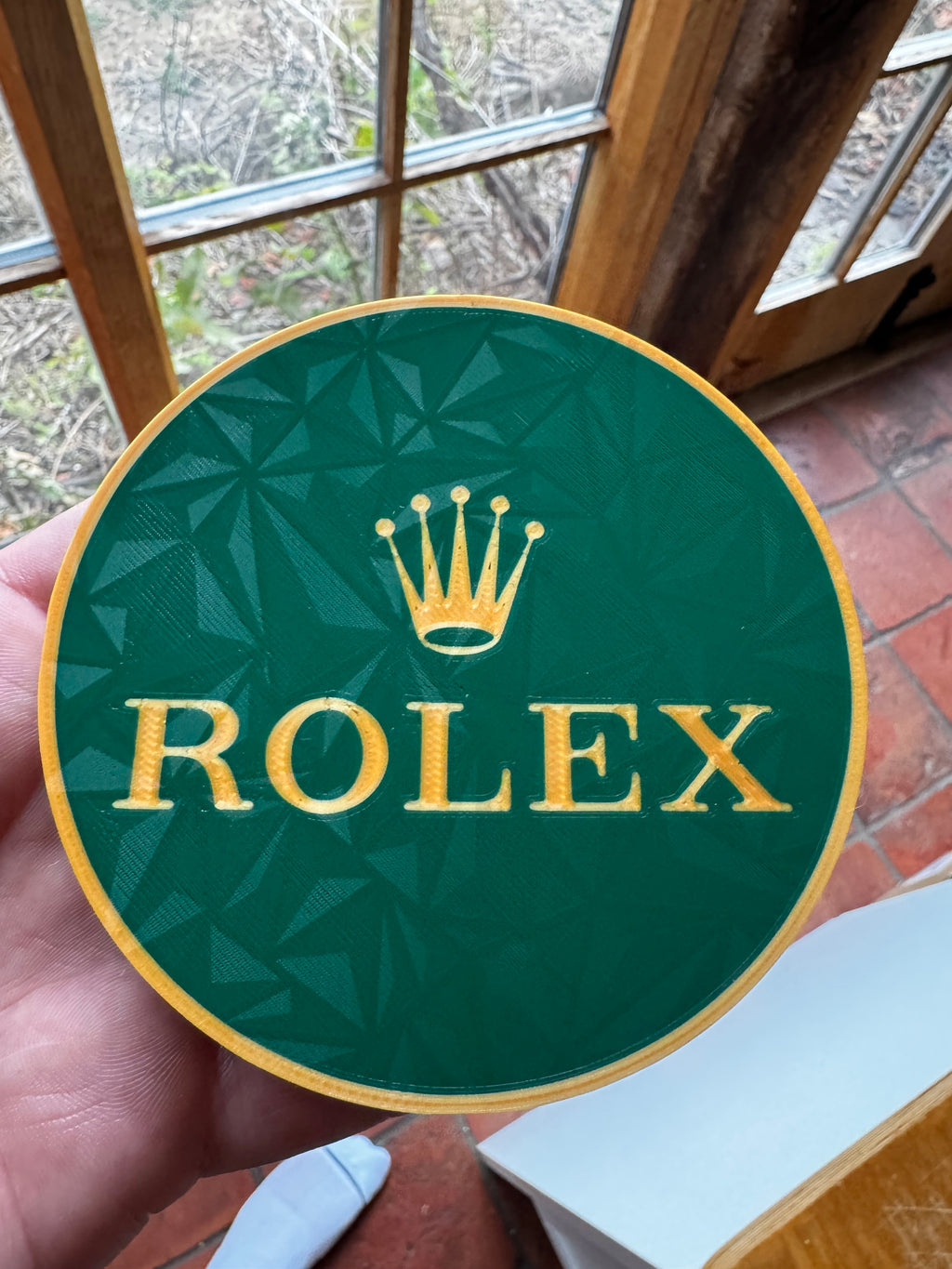Rolex Inspired Luxury 3D Printed Coaster Set – Green & Gold