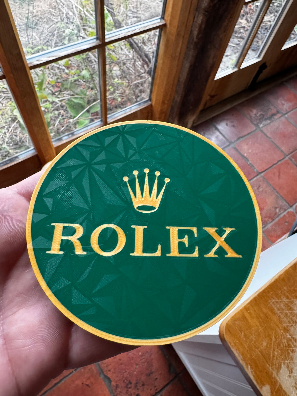 Rolex Inspired Luxury 3D Printed Coaster Set – Green & Gold
