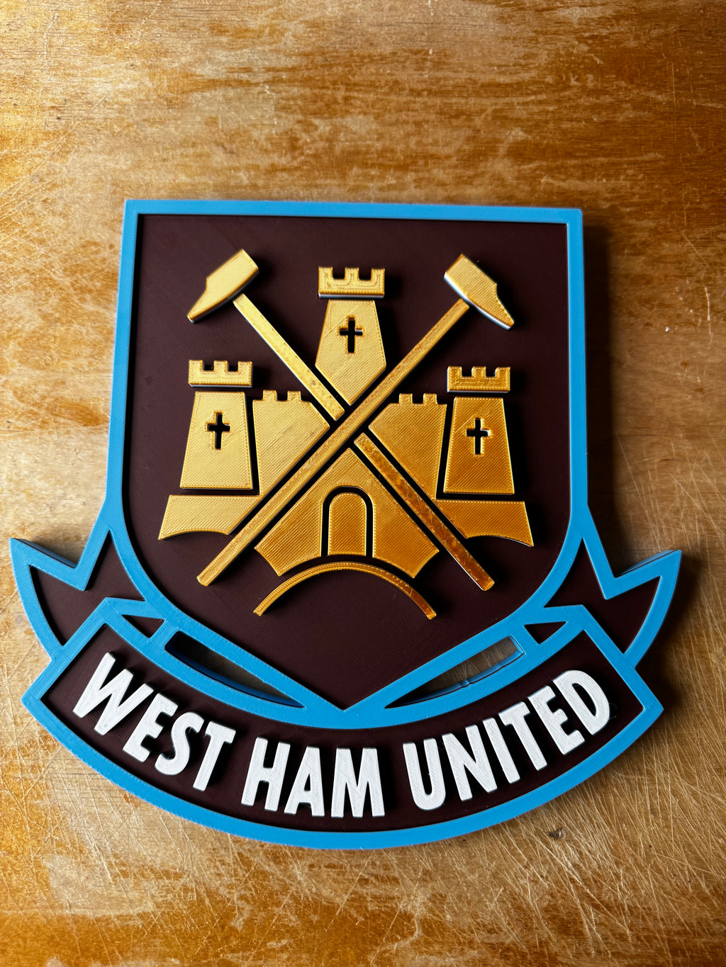 West Ham United 3D Printed Club Crest Display Plaque