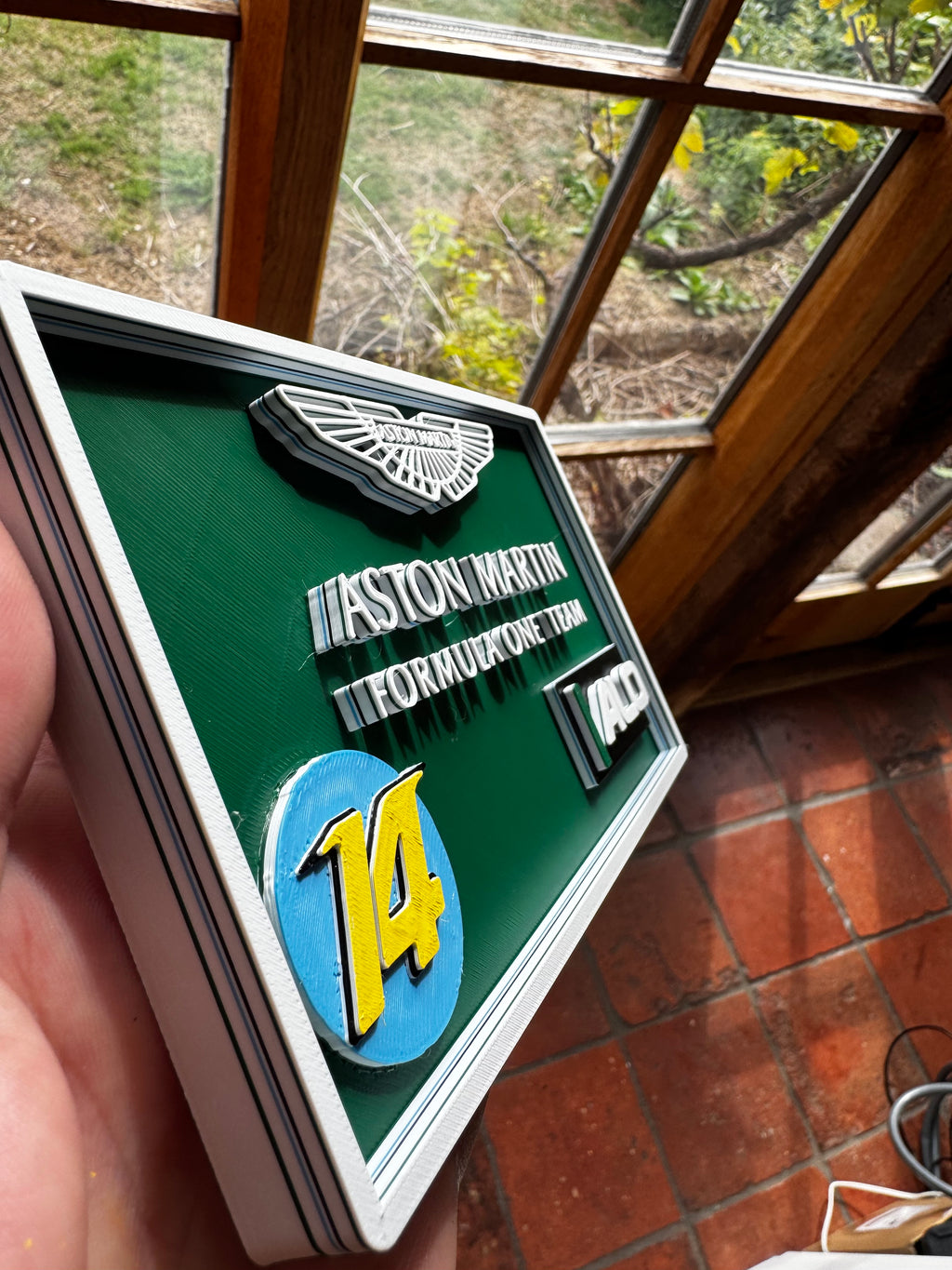 Aston Martin F1 Fernando Alonso No.14 – 3D Display Plaque