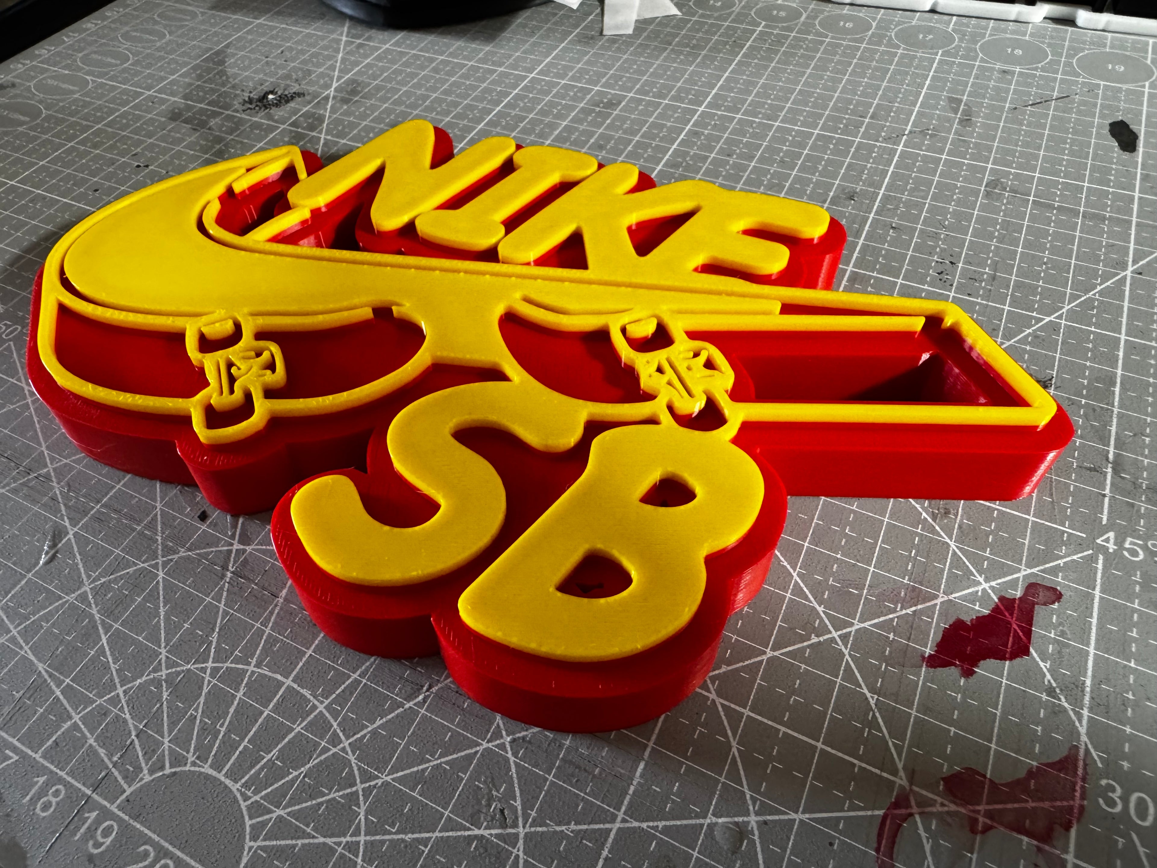 Nike SB 3D Printed Skateboard Display Sign – Red & Yellow