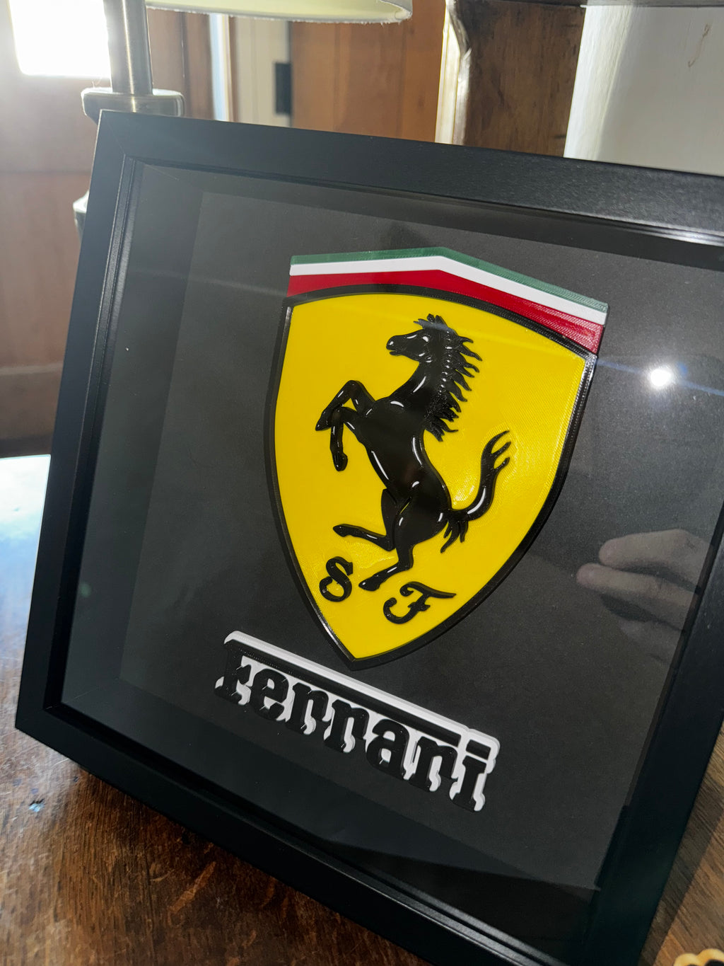 Ferrari 3D Framed Wall Art – Prancing Horse Display