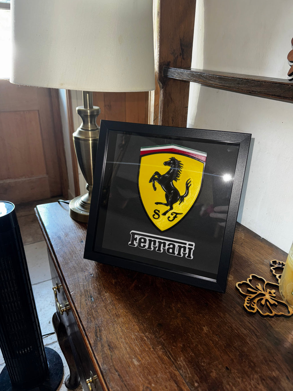 Ferrari 3D Framed Wall Art – Prancing Horse Display