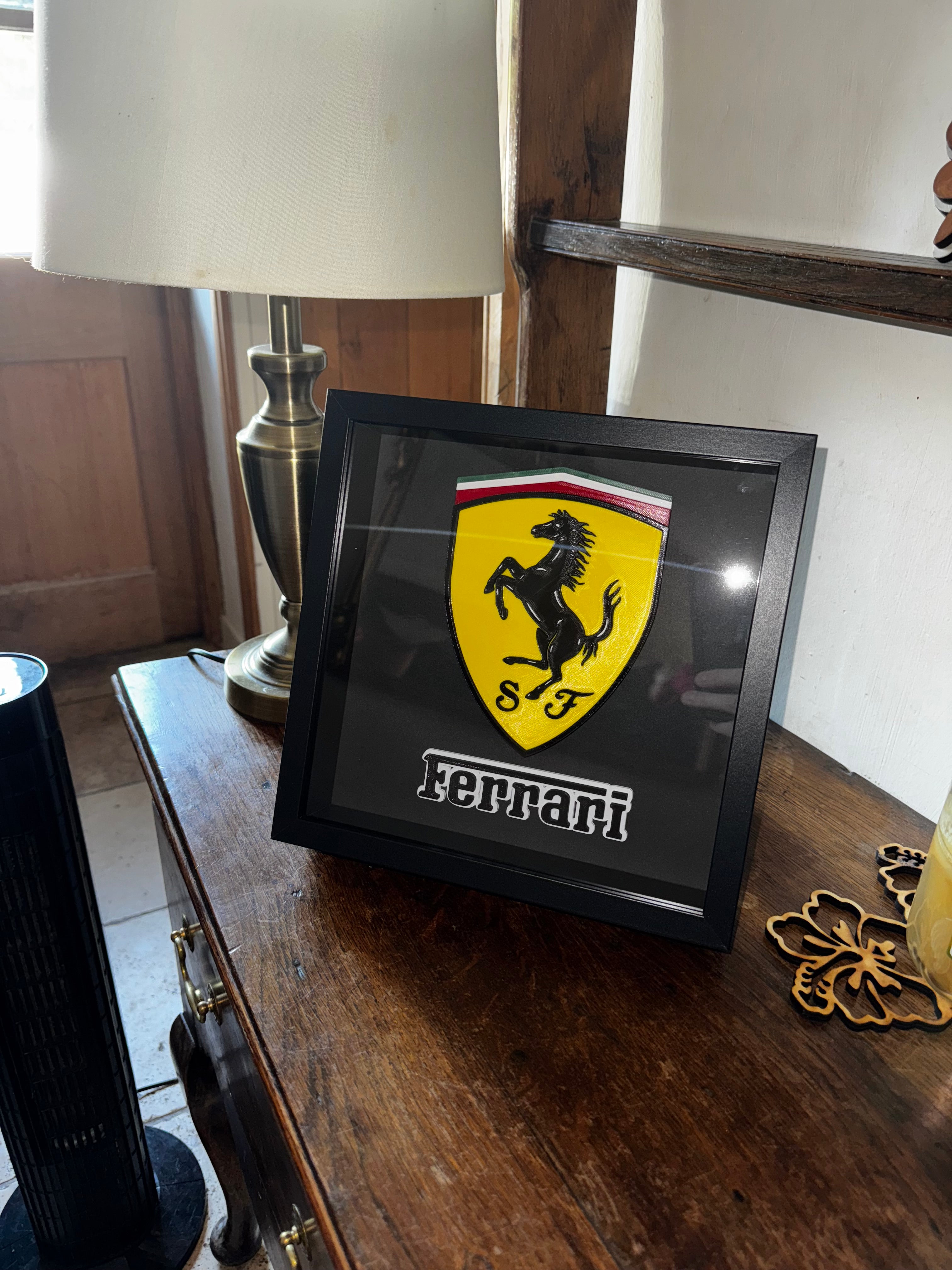 Ferrari 3D Framed Wall Art – Prancing Horse Display