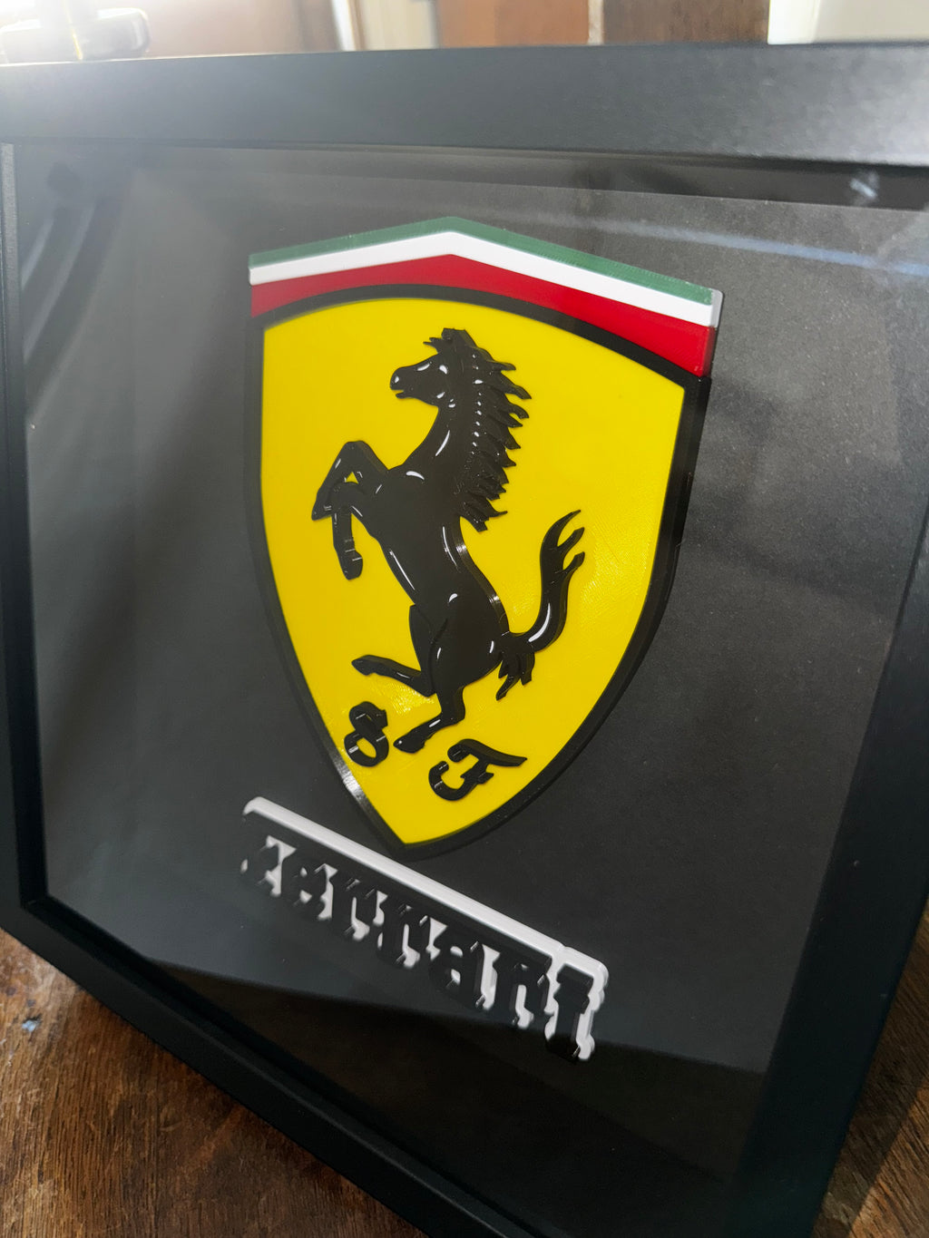 Ferrari 3D Framed Wall Art – Prancing Horse Display