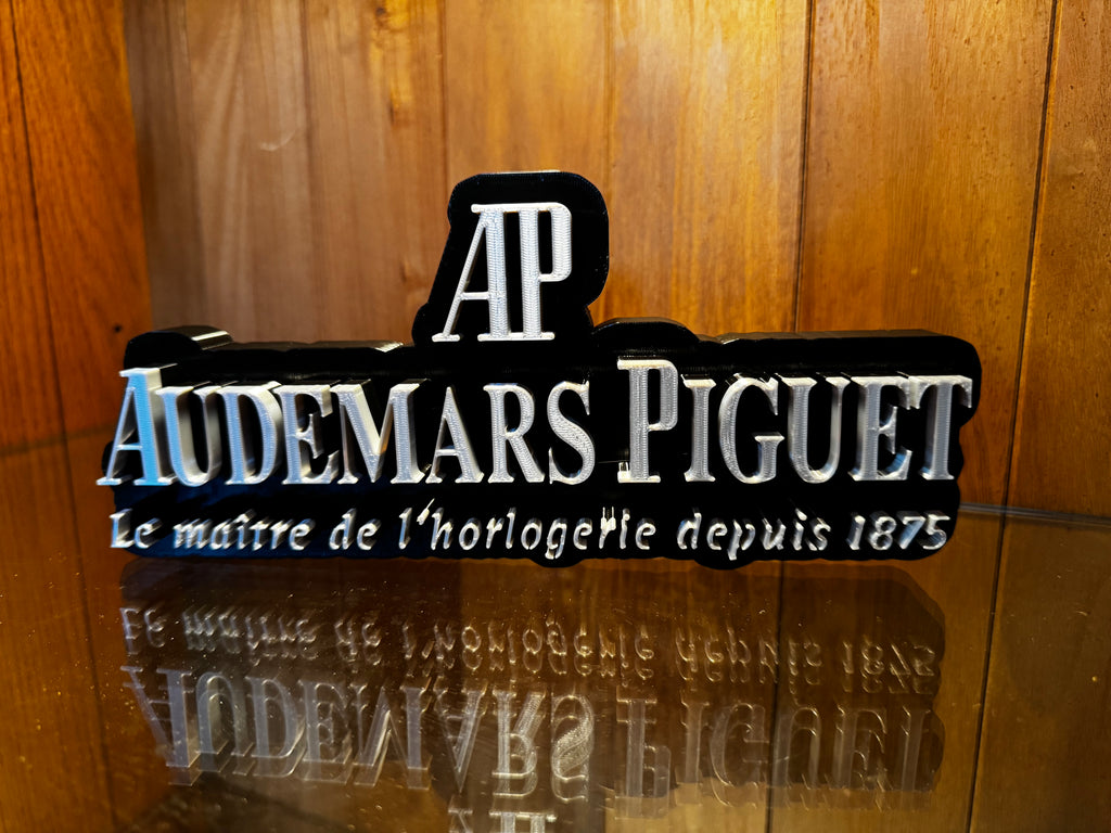 Audemars Piguet 3D Printed Watch Collector Display Sign – Black & Silver