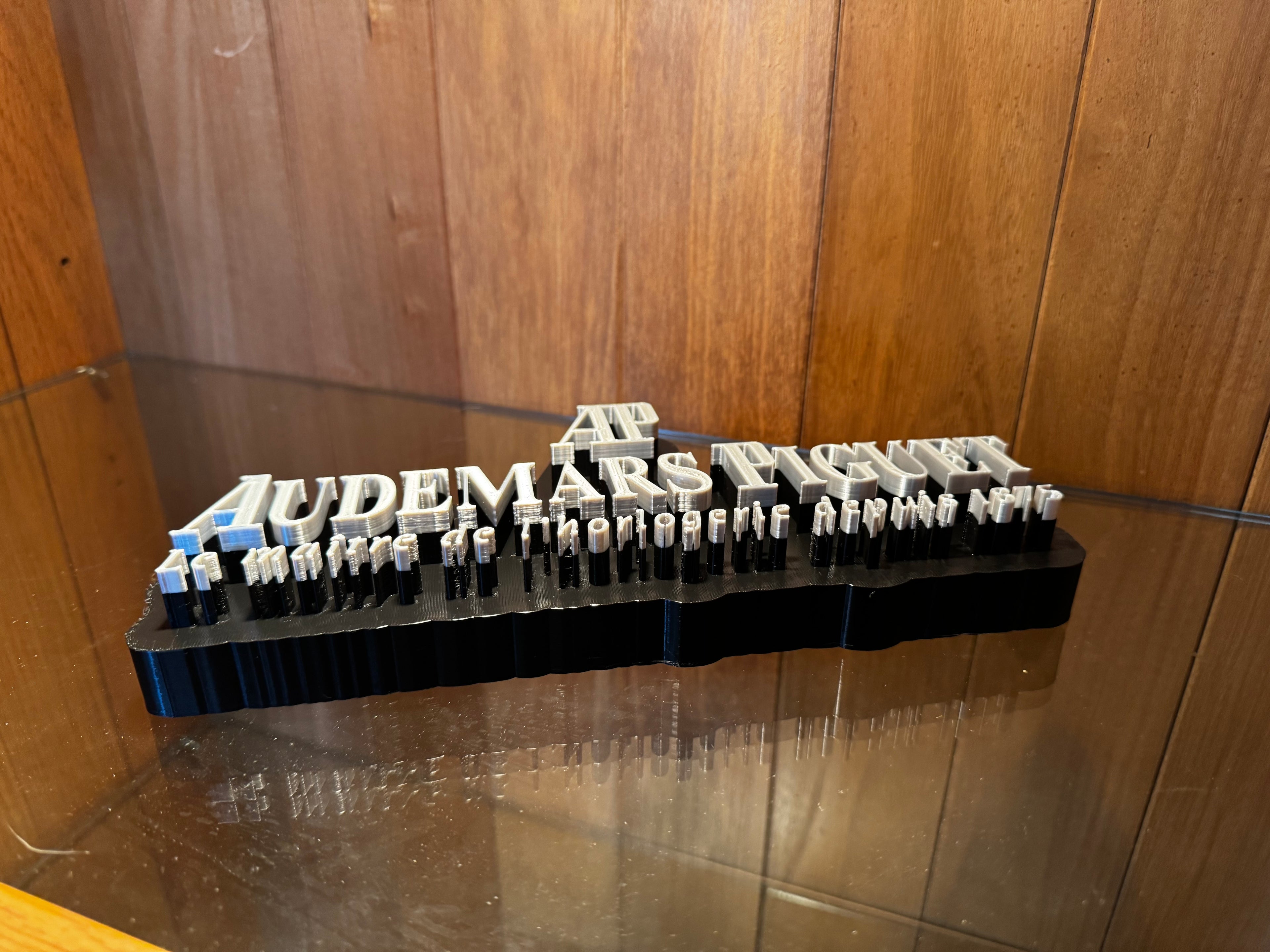 Audemars Piguet 3D Printed Watch Collector Display Sign – Black & Silver