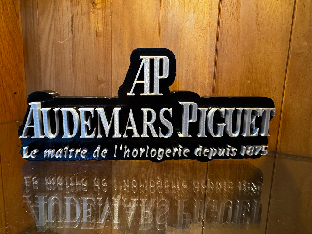 Audemars Piguet 3D Printed Watch Collector Display Sign – Black & Silver