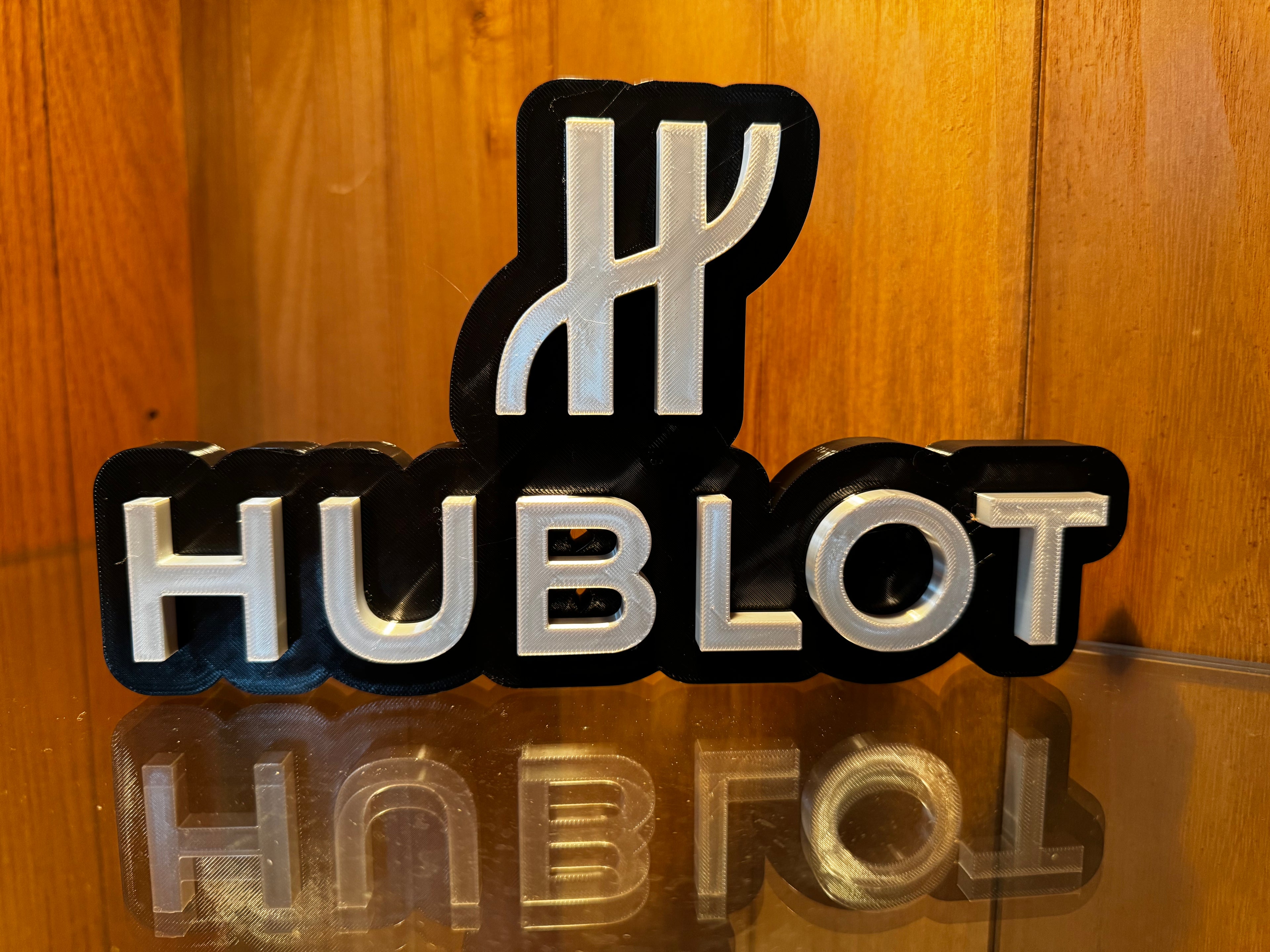 Hublot 3D Printed Watch Collector Display Sign – Black & Silver