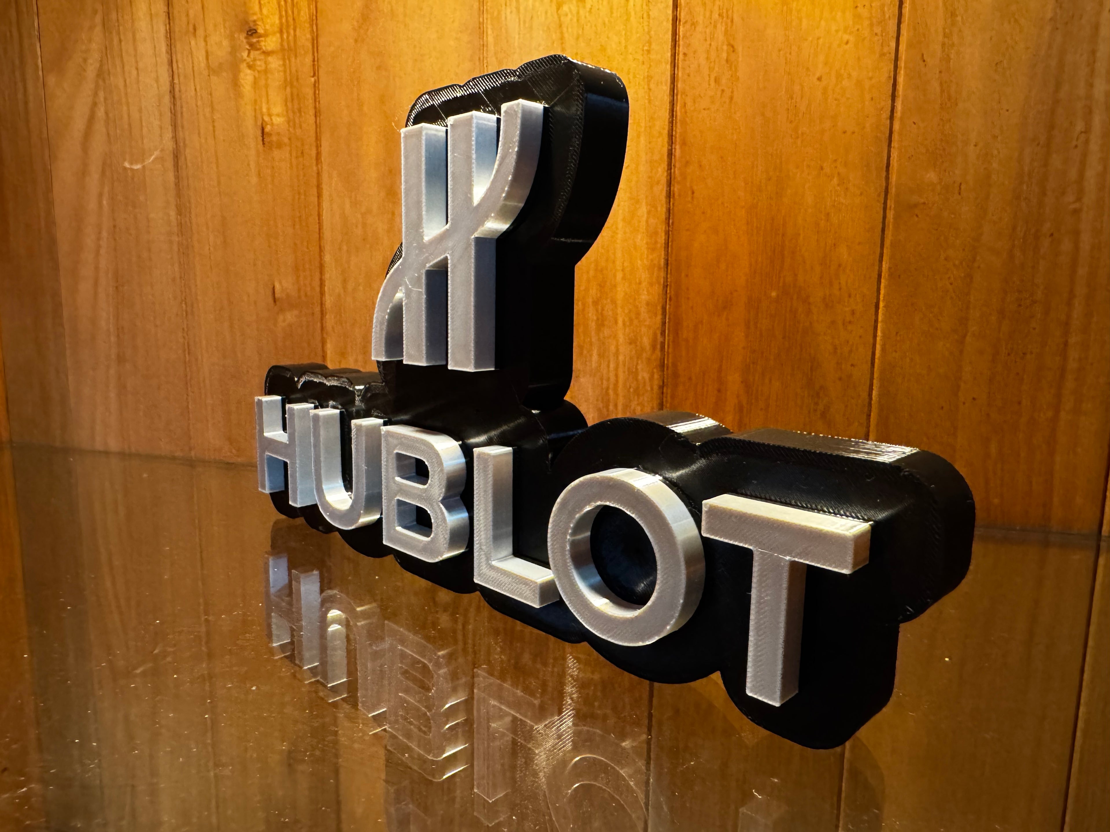 Hublot 3D Printed Watch Collector Display Sign – Black & Silver